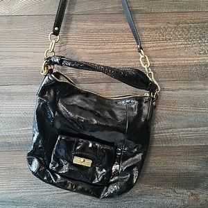 Coach black patent handbag